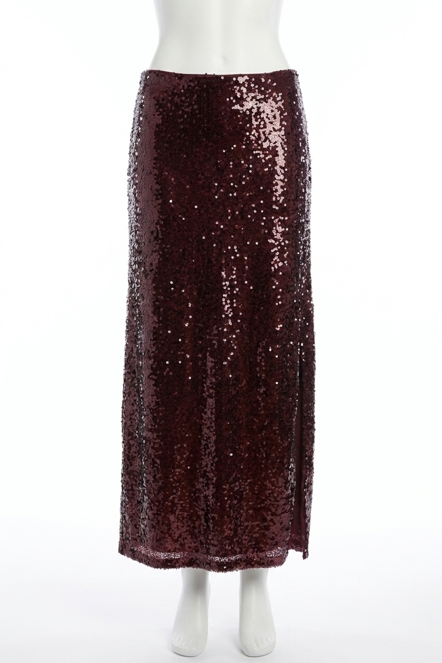 NEW BISHOP + YOUNG sublime slip sequin skirt in scarlet